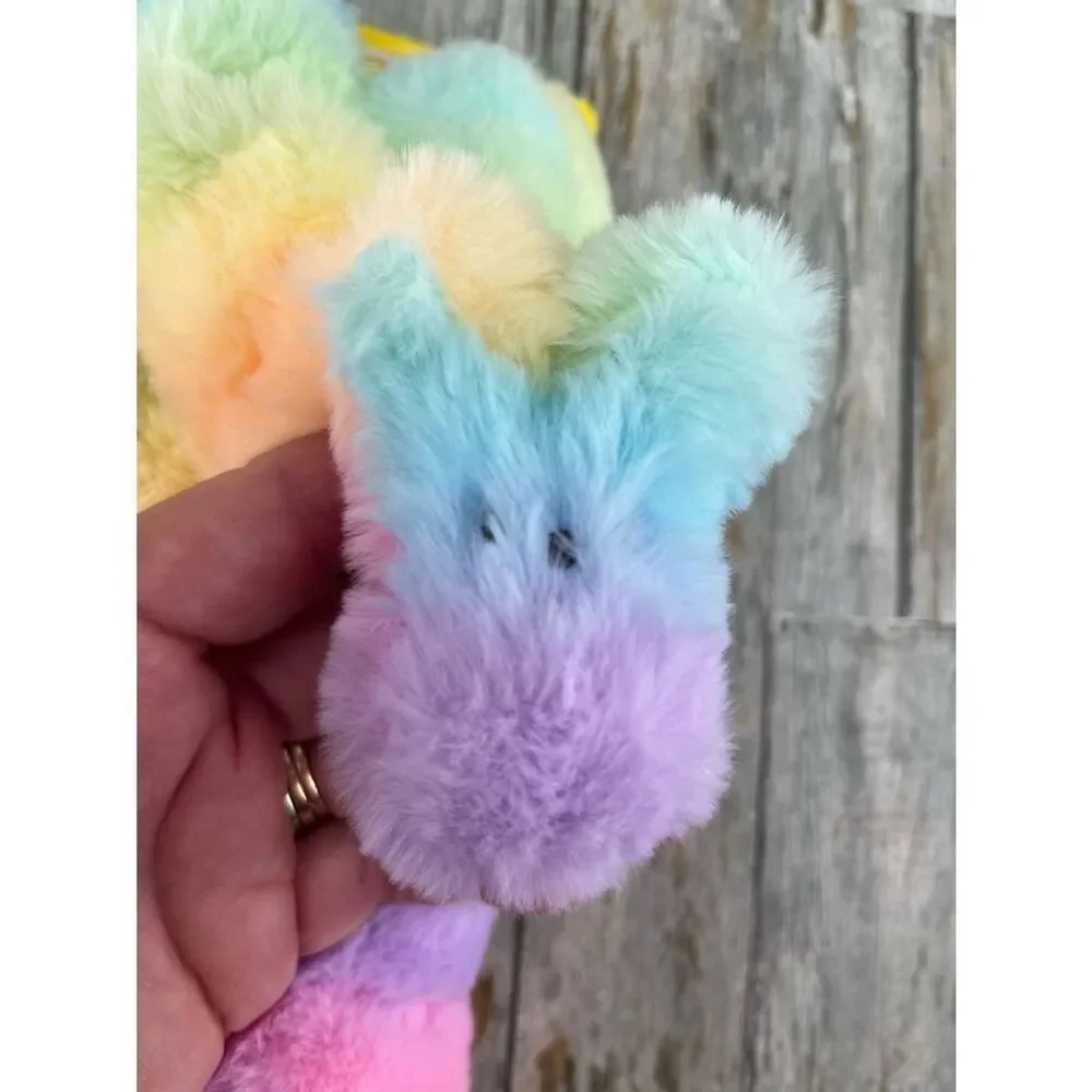 Little Girls Peeps Pastel Rainbow Bunny Slippers & Headband Set Size 13/1